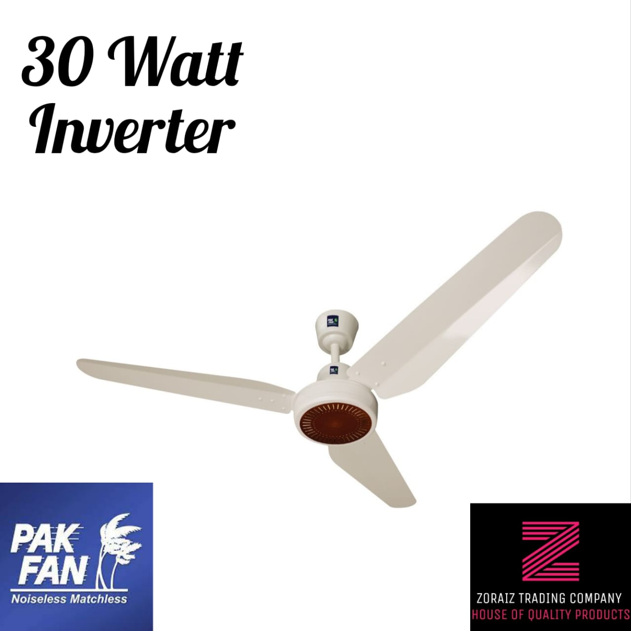 Pak Fan Ceiling 56'' Ac 30 Watt Inverter Energy Saver Remote Control Floral Eco Max Model Off white Dark Wood Pure Copper Wire