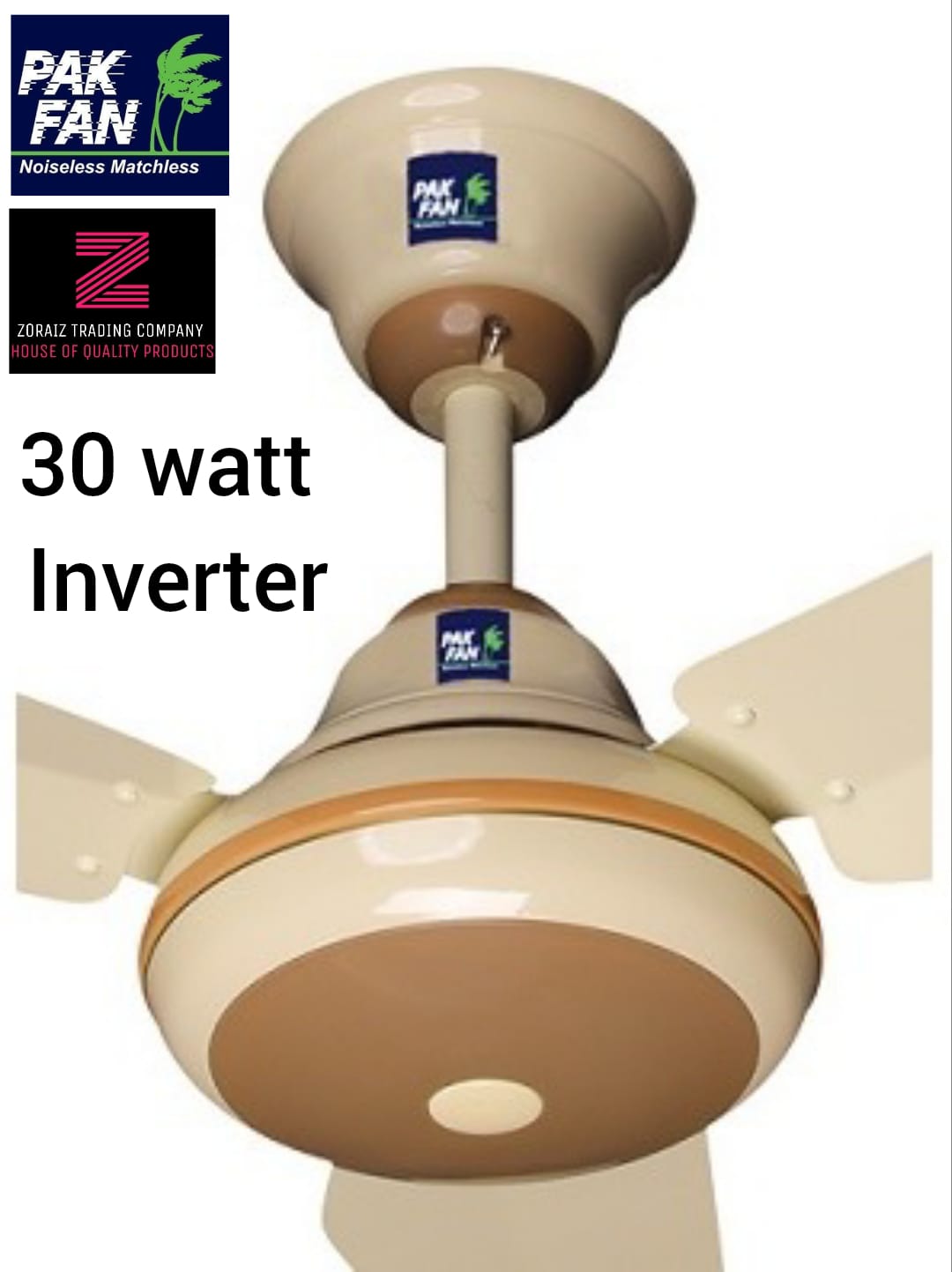 PAK FAN AC 30 WATTS INVERTER Ceiling Fan Remote Control Crystal Eco Max Model - Copper Winding - 56 inches pure copper energy saver fan