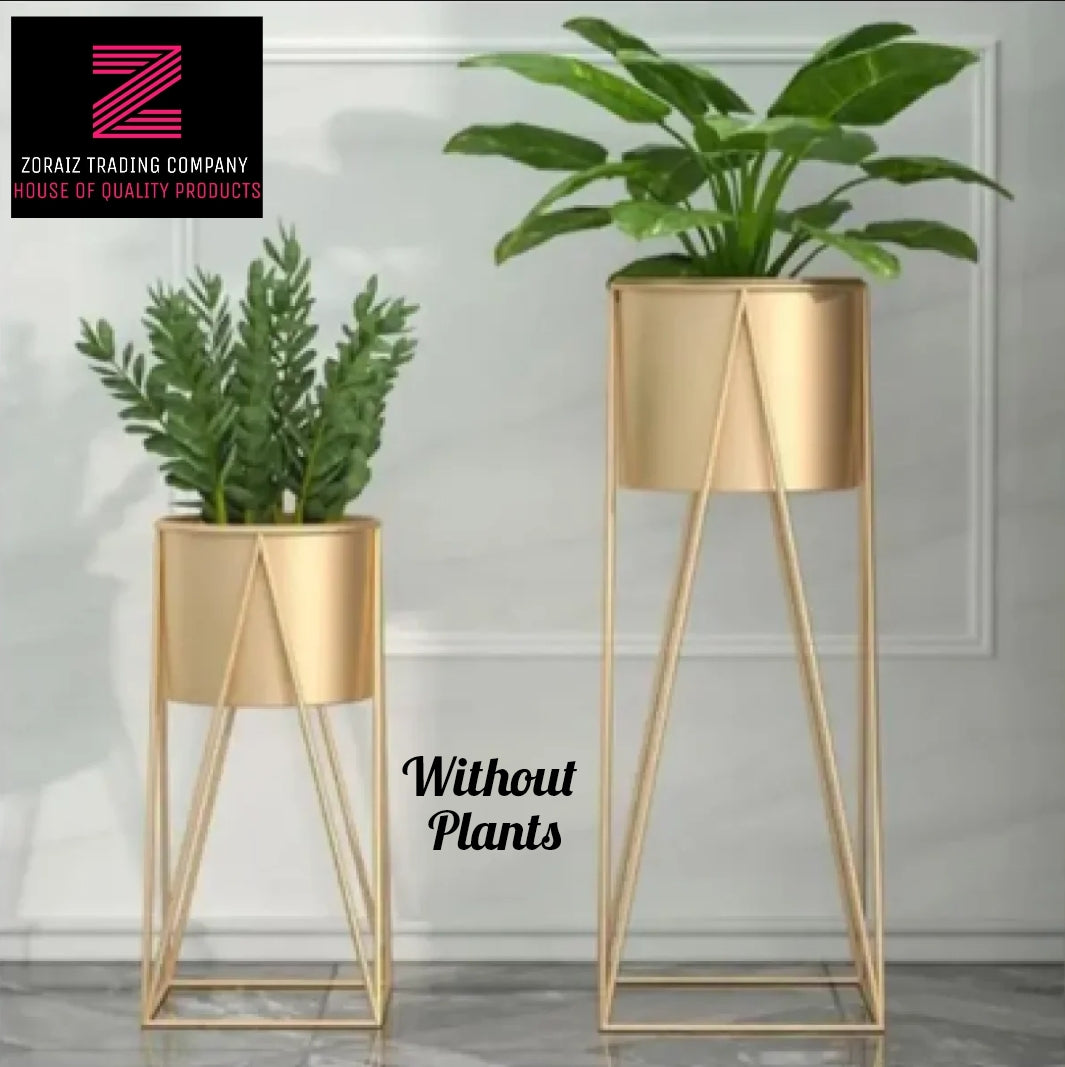 Planters Golden Color - Planters Pot - Planters Pots flower stand - 2 Metal Plant Flower Floor Stand- Modren Planters Flower Pots - Flower Stands