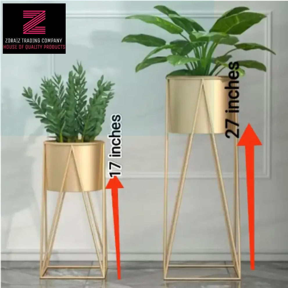 Planters Golden Color - Planters Pot - Planters Pots flower stand - 2 Metal Plant Flower Floor Stand- Modren Planters Flower Pots - Flower Stands