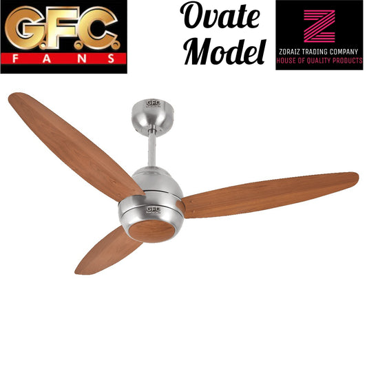 GFC Fans Ceiling 56’’ Ovate Model 56'' Pure Copper Winding Off White Dark Wood Color