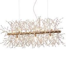 Touch The Clouds Gold (Medium, Rectangular) Crystal Chandelier